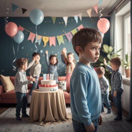 Niño en una representación simbólica
